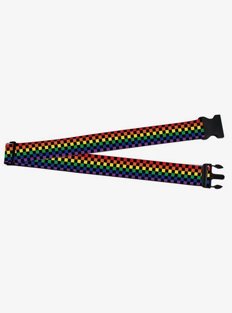 Checker Rainbow Luggage Strap 3 Checker Rainbow Luggage Strap