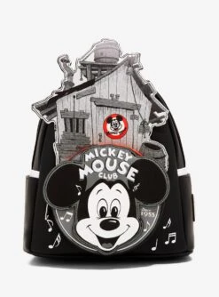 Loungefly Disney Mickey Mouse Club Black & White Mini Backpack