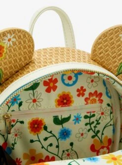 Loungefly Disney Minnie Mouse Raffia Floral Ears Mini Backpack - BoxLunch Exclusive -Bioworld Store 33187836 av3
