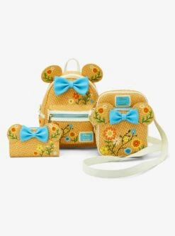 Loungefly Disney Minnie Mouse Raffia Floral Ears Mini Backpack - BoxLunch Exclusive -Bioworld Store 33187836 av4 1