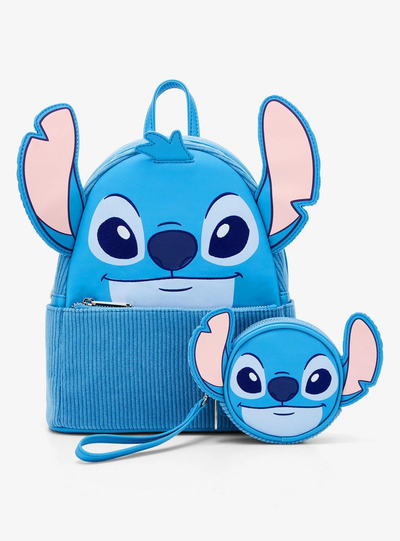 Loungefly Disney Lilo & Stitch Figural Stitch Corduroy Mini Backpack — BoxLunch Exclusive 6 Loungefly Disney Lilo & Stitch Figural Stitch Corduroy Mini Backpack — BoxLunch Exclusive - Image 4
