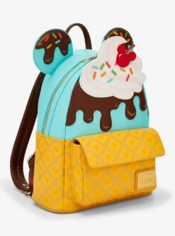 Loungefly Disney Mickey Mouse Ice Cream Cone Figural Mini Backpack