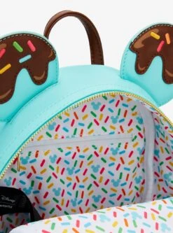 Loungefly Disney Mickey Mouse Ice Cream Cone Figural Mini Backpack -Bioworld Store 33406039 av3