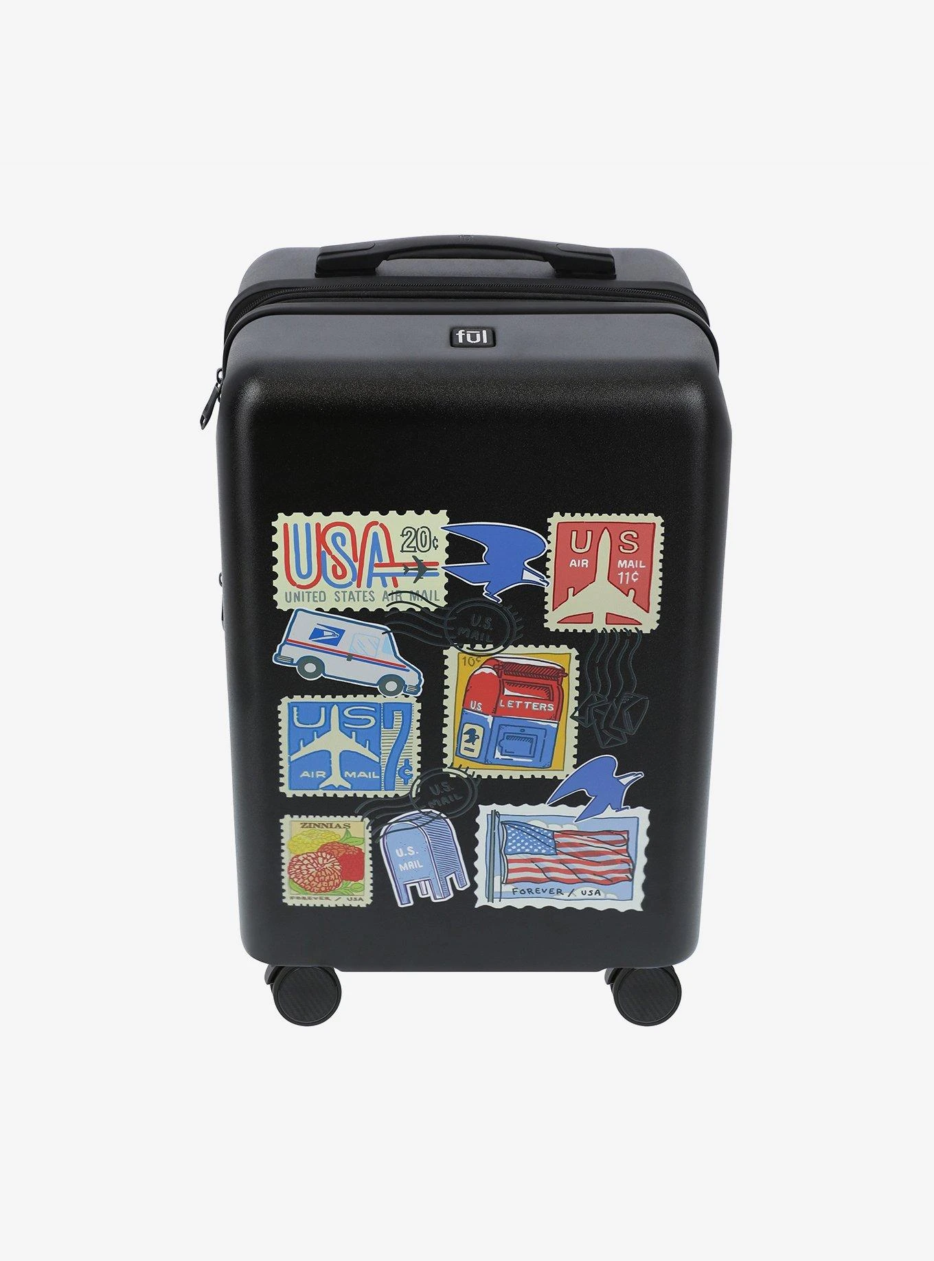 FUL USPS Stamps Carry-On Luggage Black 4 FUL USPS Stamps Carry-On Luggage Black - Image 2