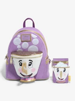 Loungefly Disney Beauty And The Beast Chip Figural Corduroy Mini Backpack — BoxLunch Exclusive -Bioworld Store 33974034 av3