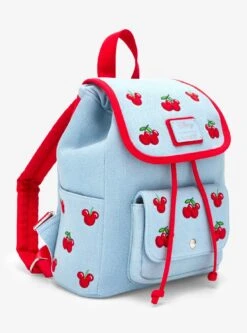 Loungefly Disney Mickey Mouse Cherries Denim Mini Backpack - BoxLunch Exclusive -Bioworld Store 33978083 av1 1