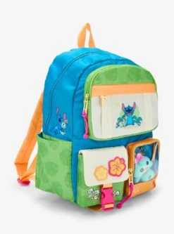 Disney Lilo & Stitch Tropical Multi-Pocket Backpack With Scrump Plush — BoxLunch Exclusive