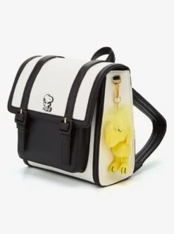 Peanuts Snoopy Black & White Mini Backpack With Woodstock Plush Charm - BoxLunch Exclusive -Bioworld Store 34230507 av1 1