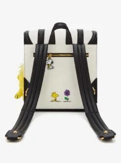 Peanuts Snoopy Black & White Mini Backpack With Woodstock Plush Charm - BoxLunch Exclusive -Bioworld Store 34230507 av2 1