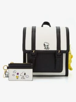 Peanuts Snoopy Black & White Mini Backpack With Woodstock Plush Charm - BoxLunch Exclusive -Bioworld Store 34230507 av4 1