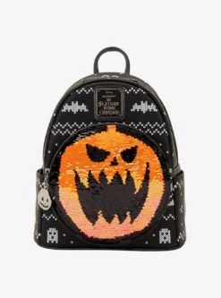 Loungefly Disney The Nightmare Before Christmas Jack Skellington Reversible Sequins Mini Backpack -Bioworld Store 34328927 av2 1