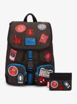 Loungefly Marvel Spider-Man Icons Patches Mini Backpack - BoxLunch Exclusive -Bioworld Store 34363351 av4 1