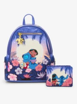 Loungefly Disney Lilo & Stitch Floral Sunset Scene Mini Backpack (BoxLunch 10th Anniversary Edition) - BoxLunch Exclusive -Bioworld Store 34367524 av4 1