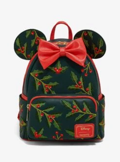 Loungefly Disney Minnie Mouse Holiday Holly Ears Mini Backpack - BoxLunch Exclusive