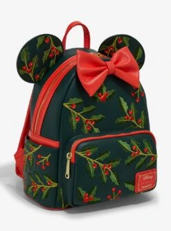 Loungefly Disney Minnie Mouse Holiday Holly Ears Mini Backpack - BoxLunch Exclusive -Bioworld Store 34497216 av2 1