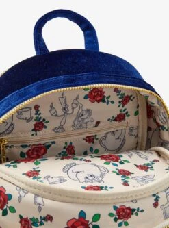 Loungefly Disney Beauty And The Beast Belle & Beast Velvet Mini Backpack — BoxLunch Exclusive -Bioworld Store 34602831 av3