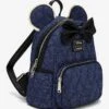 Loungefly Disney Minnie Mouse Denim Quilted Mini Backpack — BoxLunch Exclusive -Bioworld Store 34602866 av1