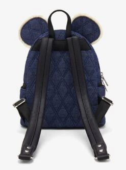 Loungefly Disney Minnie Mouse Denim Quilted Mini Backpack — BoxLunch Exclusive -Bioworld Store 34602866 av2