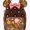 Disney Minnie Mouse Velvet Floral Interchangeable Ears Mini Backpack - BoxLunch Exclusive