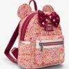 Loungefly Pink Bouclé Fabric Minnie Mouse Ears Mini Backpack - BoxLunch Exclusive