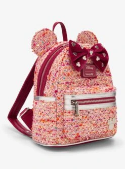 Loungefly Pink Bouclé Fabric Minnie Mouse Ears Mini Backpack - BoxLunch Exclusive