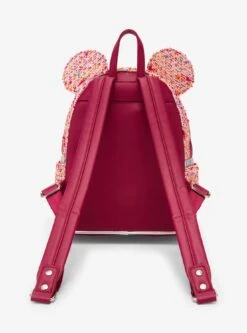Loungefly Pink Bouclé Fabric Minnie Mouse Ears Mini Backpack - BoxLunch Exclusive -Bioworld Store 34811929 av2 1