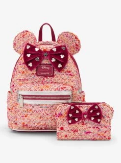 Loungefly Pink Bouclé Fabric Minnie Mouse Ears Mini Backpack - BoxLunch Exclusive -Bioworld Store 34811929 av4 1
