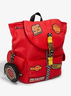 Disney Pixar Cars Lightning McQueen Patches Full-Size Backpack With Coin Purse - BoxLunch Exclusive -Bioworld Store 35070280 av1 1