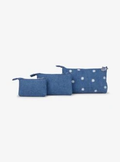 JuJuBe Denim And Daisies 3-piece Pouch Set